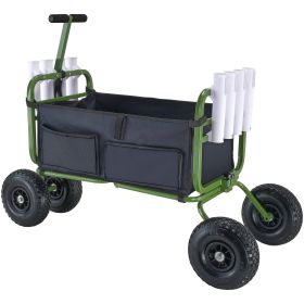 VEVOR Beach Fishing Cart, 300 lbs Load Capacity, Foldable Fish and Marine Cart with Four 11" Big Wheels Rubber Balloon Tires